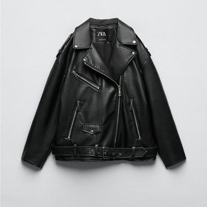 Faux Leather Oversized Jacket